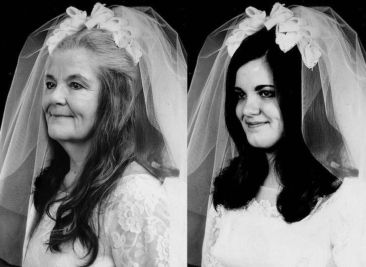 contioutra.com - Casal comemora 50 anos de casamento recriando a sess&atilde;o de fotos que fizeram em 1971