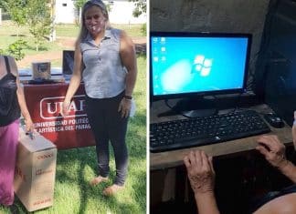 Universitários dão computador a estudante de 81 anos sem recursos.
