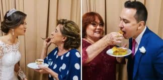 Esses noivos escolheram receitas de suas mães e avós para o jantar de casamento.