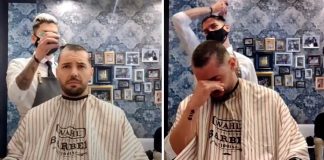 Barbeiro raspa a própria cabeça em solidariedade a um paciente com câncer