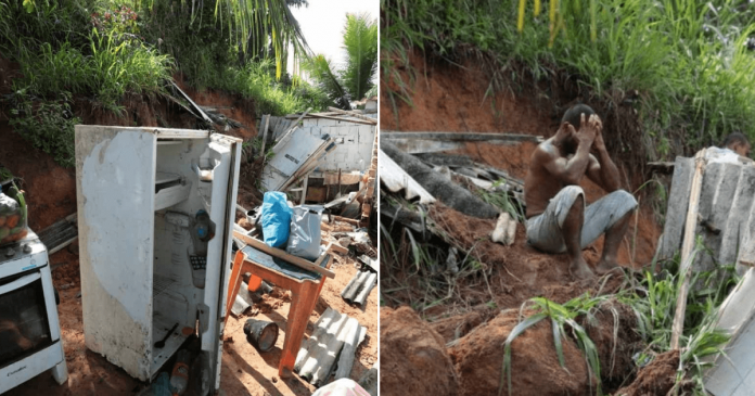 Pedreiro salva filha de deslizamento em barreira ‘cavando com as unhas’