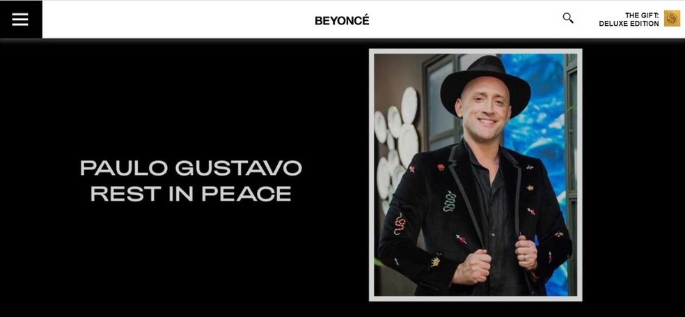 contioutra.com - Beyoncé posta homenagem a Paulo Gustavo: 'Descanse em paz'