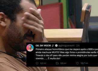 Gil revela ter sofrido primeiro ataque homofóbico após o BBB21: “Machuca muito”