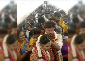 Casal de indianos faz casamento em avião para driblar restrições contra Covid
