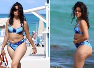 Cantora Camila Cabello passeia de biquíni pela praia e recebe críticas por estar “fora de forma”