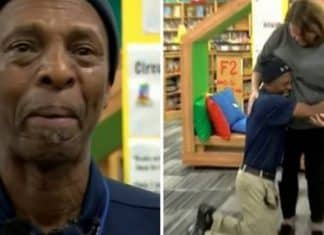 Zelador de escola cai de joelhos emocionado ao ser presenteado pelos colegas com um carro