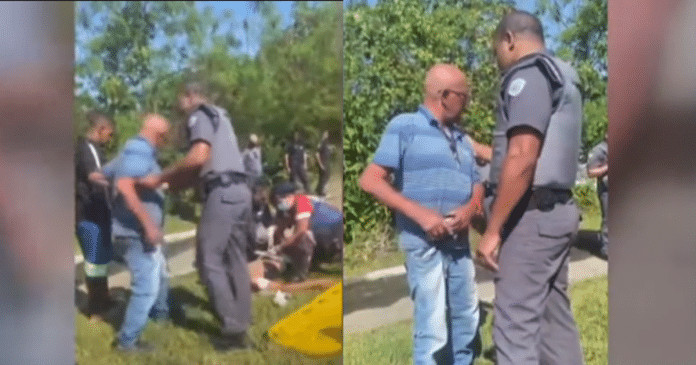 Pai dá bronca ao ver filho baleado no chão: ‘Não precisava roubar’. Assista.