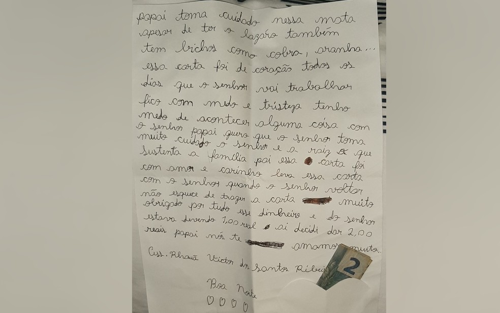 contioutra.com - Filho de policial que atua nas buscas por Lázaro escreve carta emocionante ao pai