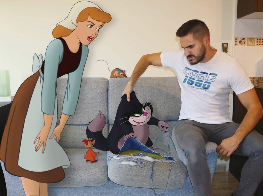 contioutra.com - Jovem faz sucesso inserindo personagens da Disney em suas fotos