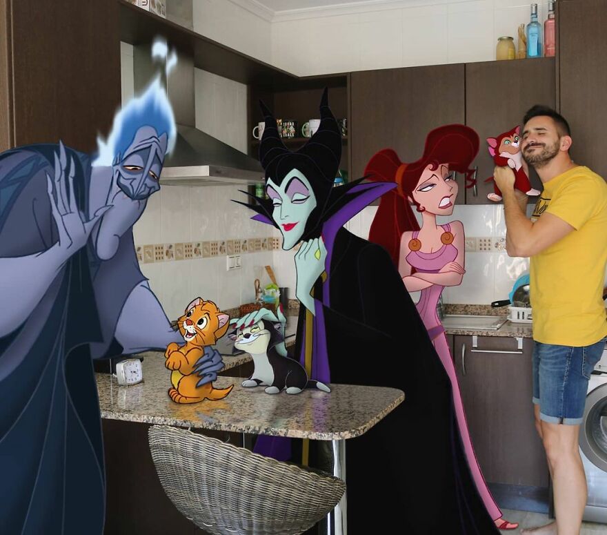 contioutra.com - Jovem faz sucesso inserindo personagens da Disney em suas fotos