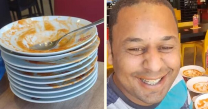 Homem é expulso de rodízio por comer demais e posta vídeo hilário nas redes; assista