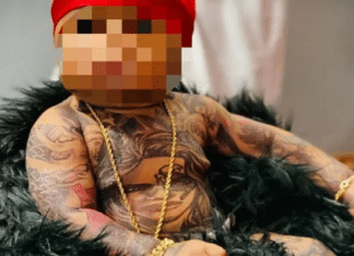 Bebê tatuado choca a internet: “Ameaçaram chamar a polícia”, disse a mãe