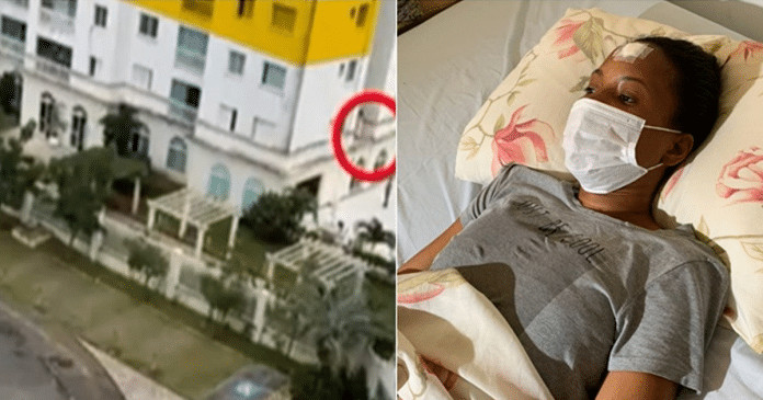 Babá agredida por patroa diz que caiu quando tentou “alcançar a outra janela” do prédio; assista