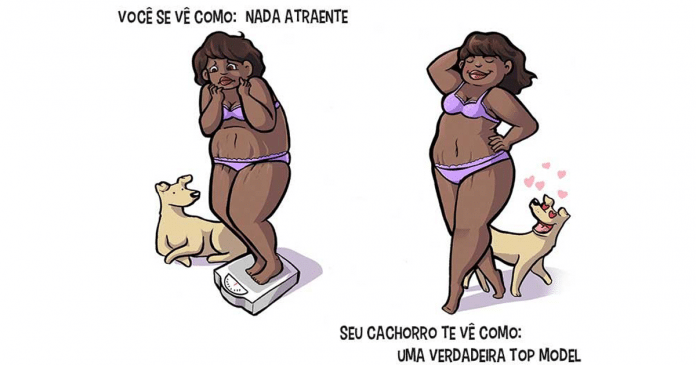 11 ilustrações que mostram a diferença de como você se vê e de como seu cão te vê