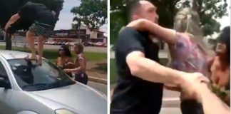 VÍDEO: Após leve colisão, empresário transtornado agride e pisa em carro de mulher