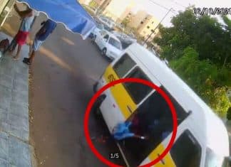 Vídeo mostra criança sendo arremessada de van escolar e atropelada no DF