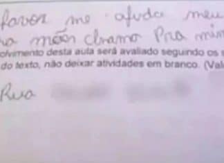 Menino pede socorro em avaliação escolar: ‘Por favor me ajuda. Meu pai bate na minha mãe’,