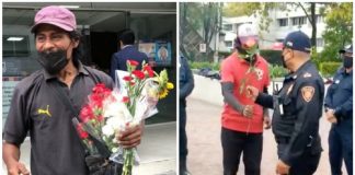 Todos os anos ele agradece com rosas aos policiais que encontraram sua filha