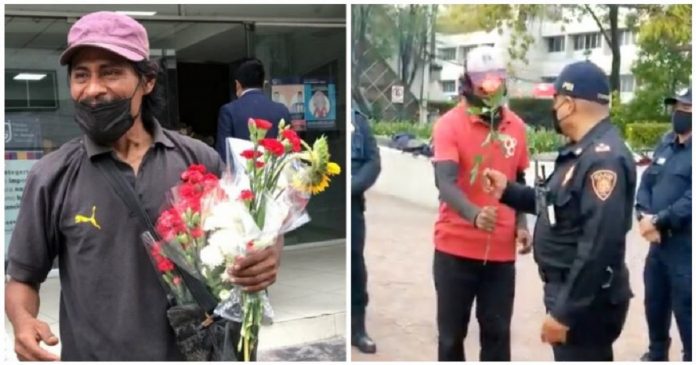 Todos os anos ele agradece com rosas aos policiais que encontraram sua filha