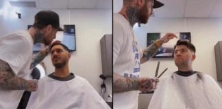 Barbeiro surpreende seus clientes com beijinhos e provoca reações inusitadas (VÍDEO)