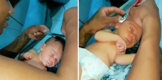 Pai cria polêmica ao cortar cabelo do filho recém-nascido na navalha (VÍDEO)