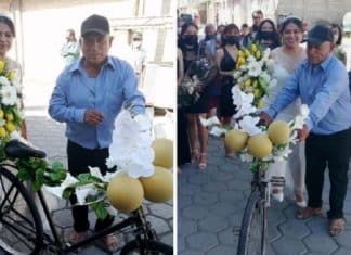 Pai decorou sua bicicleta com flores para levar filha à igreja no casamento dela