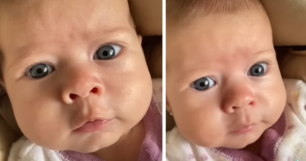 Bebê encanta a internet com vídeo falando 'bom dia' com apenas 2 meses