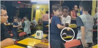 Menino tirou os próprios sapatos e os doou a novo amigo: “Deus me disse para dar a ele”
