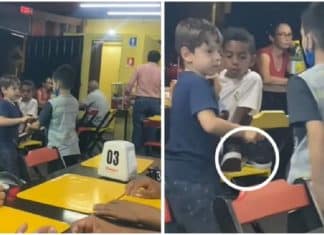 Menino tirou os próprios sapatos e os doou a novo amigo: “Deus me disse para dar a ele”