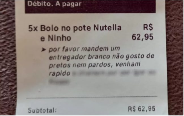 contioutra.com - Empresária se choca com pedido racista de cliente: "Mandem entregador branco"