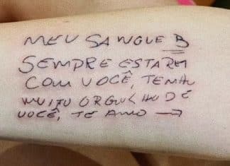 Jovem tatua bilhete deixado pelo pai antes de falecer por Covid-19: ‘sempre estarei com você’