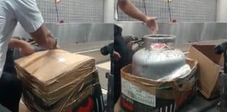 Mulher tenta despachar botijão de gás em voo, mas é impedida por funcionário