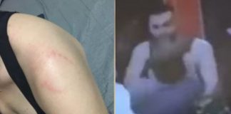 Câmera flagra homem mordendo mulher que esbarrou nele em academia
