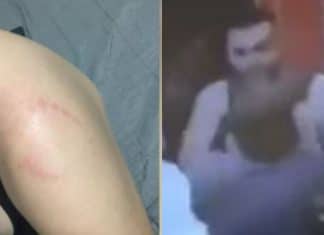 Câmera flagra homem mordendo mulher que esbarrou nele em academia