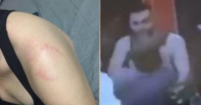 Câmera flagra homem mordendo mulher que esbarrou nele em academia