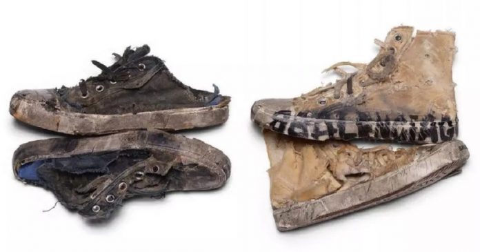 Grife de luxo lança tênis sujos e rasgados que podem custar até R$ 10 mil