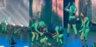 Pabllo Vittar leva tombo no palco durante show nos EUA e diz: ‘Moro no Brasil, esse tombo não foi nada’