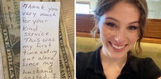 Idosa agradeceu companhia de garçonete em sua primeira refeição após ficar viúva Idosa agradeceu companhia de garçonete em sua primeira refeição após ficar viúva