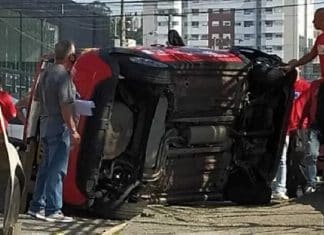 Aluna capota carro durante prova de baliza para tirar CHN