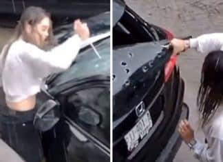 Vídeo: Mulher traída se vinga destruindo o carro do marido