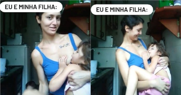 Mãe viraliza nas redes ao postar vídeo amamentando filha de 5 anos