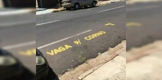 Homem pinta ‘vaga p/ corno’ na frente da sua garagem