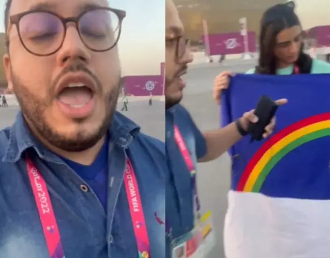 contioutra.com - Brasileiro tem celular confiscado no Qatar por segurar bandeira de Pernambuco