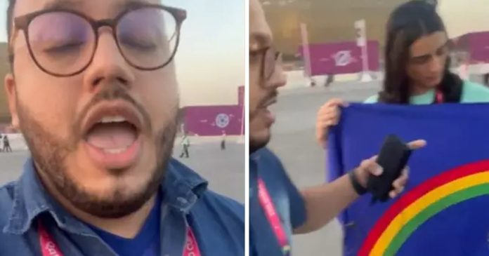 Brasileiro tem celular confiscado no Qatar por segurar bandeira de Pernambuco