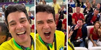 Celso Portiolli “tira onda” com sérvio no jogo da copa e reação do homem é surpreendente