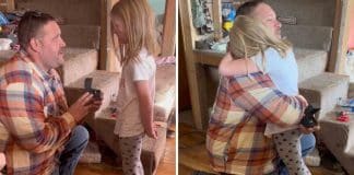 Homem se ajoelha na frente da filha da noiva e pede que ele seja o pai dela: “Te amarei para sempre”