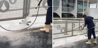 Vídeo mostra Palácio do Planalto sendo lavado com sal grosso para a posse de Lula Vídeo mostra Palácio do Planalto sendo lavado com sal grosso para a posse de Lula