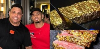 Ostentação: Jogadores da seleção comem carne folheada a ouro 24 quilates