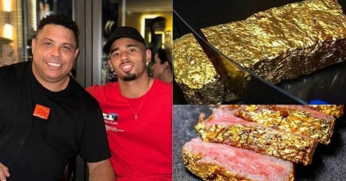 Ostentação: Jogadores da seleção comem carne folheada a ouro 24 quilates