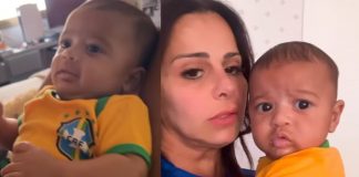 Viviane Araújo mostra filho após derrota da seleção brasileira e consola: “Não fica triste não”